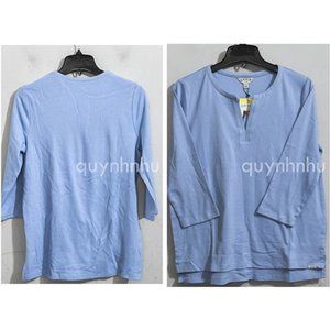 Orvis Ladies' ¾ Sleeve Split Neck Pima  Cotton Top.